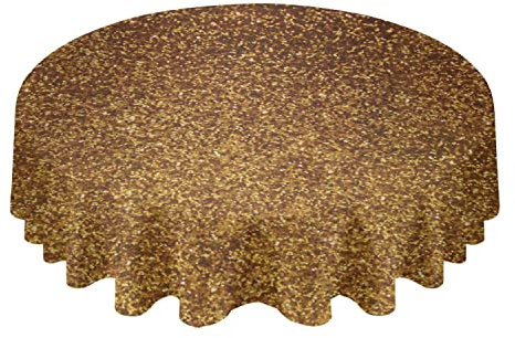 Manteles 152cm Papel De Aluminio Amarillo De Estilo Simple De Color Dorado Mantel Cocina Simple Cubremesa Suave Mantel Redondo para Mesa Cumpleaños Fiesta