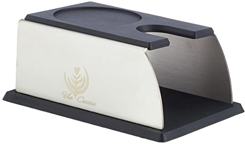 VIA CREMA Tamperstation, Robuste Kaffee Tamper Station Espresso, Edelstahl Tamperstation Silikon Ablagefläche für Tamper Aller Größen
