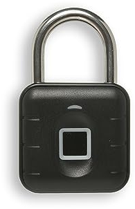 Groov-e My Lock - Smart Padlock with Biometric Fingerprint Recognition & 10 Fingerprints Memory - Zinc Alloy Lock with Stainless Steel Shackle - 12-Month Battery Life, Batteries Included