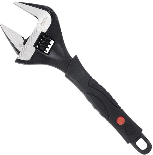 Sharp-tec Verstellbarer Schraubenschlüssel, 36 mm, 20,3 cm breite Backenöffnung, verstellbarer Schraubenschlüssel, Schaltschlüssel mit weichem Griff, 215 mm Sanitärwerkzeug-Set für Klempner, schwarzes