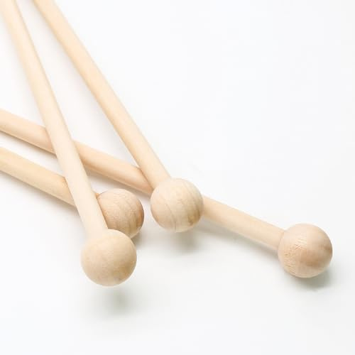Biaungdo 4 x 22,1 cm Holzschlägel, Percussion-Sticks, Xylophon-Schlägel, Glockenspiel-Schlägel für Xylophon, Glockenspiel, Glockenspiel, Holzblock und Glocken