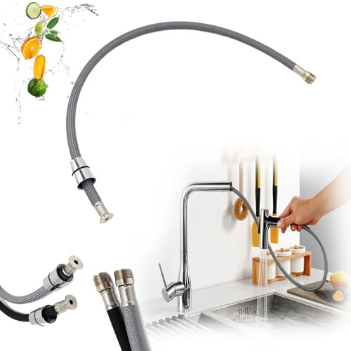 Flexibler geflochtener Schlauch F1/2 M15*1, Edelstahl-geflochtener Wasserhahn, flexibles Schlauchrohr for Heiß- und Kaltwasserhahn, herausziehbarer Wasserhahnschlauch for Küchenspüle, Badezimmerwaschb