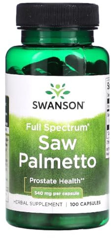 Swanson - Full Spectrum Saw Palmetto, 540mg - Extrait de Sägepalme | Soutien pour la santé de la prostate | Formule complète sans traitement inutile - 100 capsules