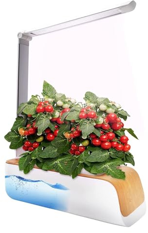 BesBet Huerto Domestico Interior Inteligente, Lampara Cultivo Interior DiseñO Separado,FáCil Limpieza,180º Ajustable, Invernaderos Plantas, para PláNtulas De Interior