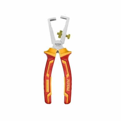 TOTAL - Alicate Aislado Pelacables - Cromo Vanadio - Certificado VDE - Ideal para Electricistas y Proyectos Eléctricos - Medidas: 160 mm