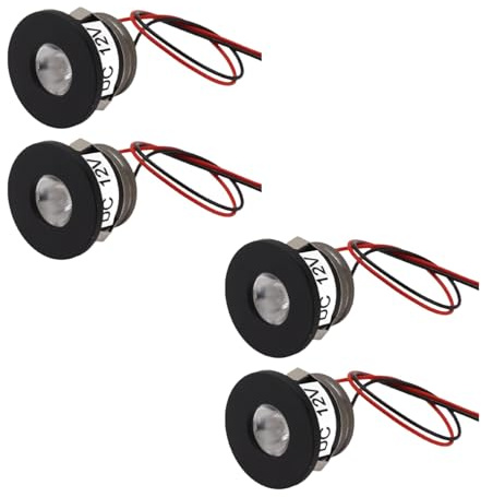 Beufee 4PCS Mini-LED-Strahler, Einbaustrahler 15 Grad 1 Watt 80LM Deckeneinbauleuchte Kunstwerk Minileuchte für Schmuckvitrine 12VDC