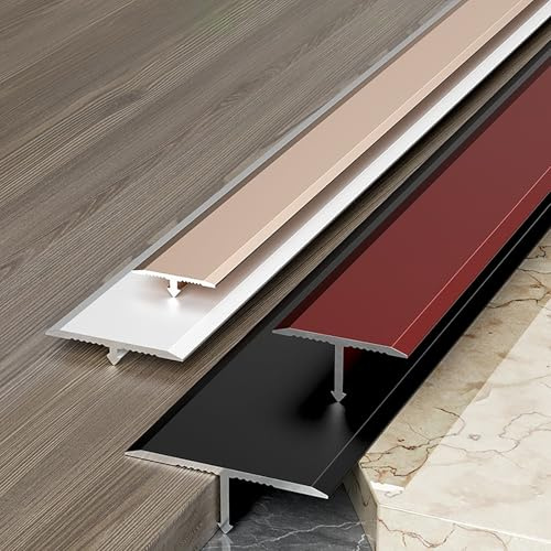 Raouoae Metall T-Form Übergangsprofil Laminate Door Threshold Strip 90 cm * 2 Stück Übergangsschiene Für Bodenbeläge Perfekt Für Türschwellen Und Bodenabschlüsse(Silber,Breite: 20 mm)