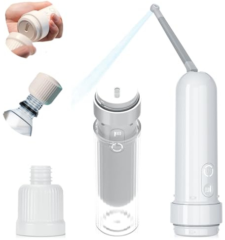 Portable Bidet for Travel Electric Bidet with USB-C Rechargeable Handheld Water Sprayer for Personal Hygiene and Postpartum Care with Universal Bottle Adapter (White)