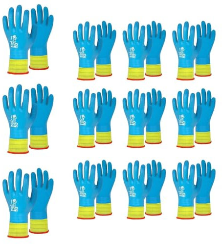 MOIDHSAG 12 Paar Kinderhandschuhe, elastische Bündchen mit dicker Latex-Beschichtung, atmungsaktive Handflächen auf der Rückseite für Haustiere