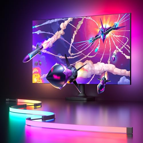 MIWATT Gaming-Monitorleuchte, 61 cm (24 Zoll) Hintergrundbeleuchtung mit Farbsynchronisationseffekt für Computer-Monitor, kompatibel mit Windows- und MacOS-Computern