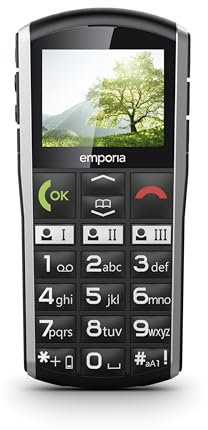 Emporia emporiaSIMPLYCITY-LTE, Tastenhandy ohne Vertrag, Mobiltelefon mit Notruftaste, Extra große Tasten, Ideal für Senioren, Leichte Bedienung, Schwarz