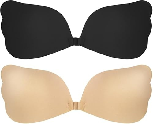 Stycizom Soutien Gorge Auto-adhésifs sans Bretelles Réutilisable Invisible Respirant Push-up 2 Paires