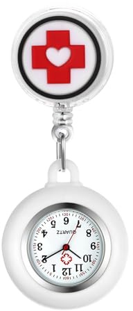 Avaner Krankenschwesteruhr Damen Silikon Pflegeruhr: Schwesteruhr mit Clip Herren Taschenuhr Kitteluhr Pflegeruhr FOB Uhr Anlog Quarzuhr für Arzt Doktor