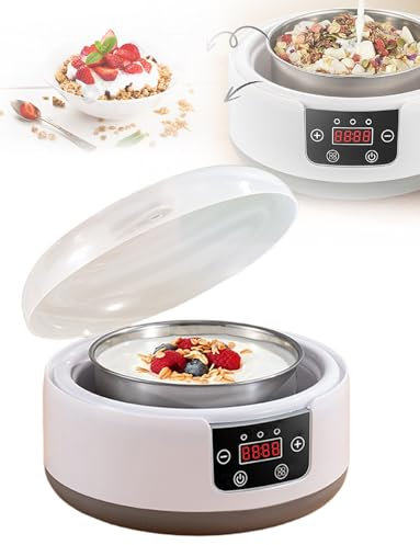 Genérico Yogurtera probiótica con Control de Temperatura y Temporizador de 36 Horas, 1,2 l y Pantalla LCD, multifunción for Uso doméstico.(A)