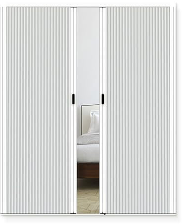 Unsichtbare Falttür – weißes Wabenmuster, 90 x 200 cm, kein Bohren, ideal für Küche und Bad, passend für offene Räume (190–240 cm hoch)