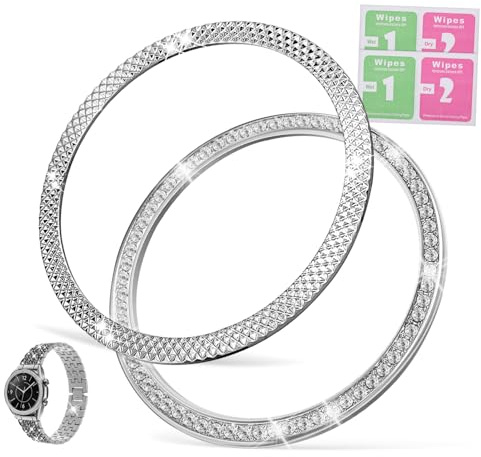 VILLCASE 2 Stück Uhrenringe mit Strass für Damen Herren Stilvolle Uhrenschmuck Accessoires Langlebig Elegant Uhr Jedem Outfit