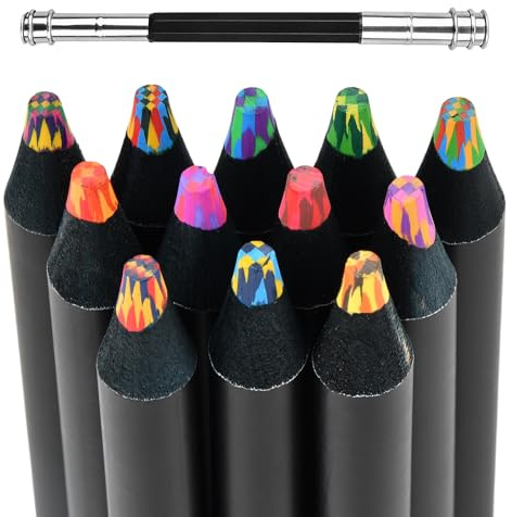 Ziyonix 12 Piezas Lápices de Colores para Niños y Adultos, Lápices de Núcleo Multicolor, Lápices Arcoíris para Suministros de Arte, Lápiz de Colores de Madera para Bosquejo Dibujo y Colorear