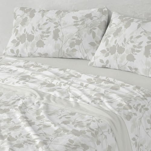 Burrito Blanco | Sábanas de Coralina | Cama de 120cm. (+Medidas Disponibles) | Diseño 998 | Color Salvia (120x190/200cm.)