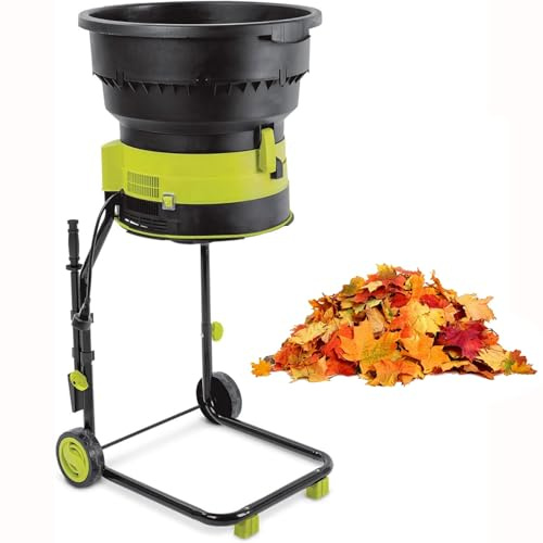 Electric Leaf Mulcher and Compost Shredder with Wheels, Storage Bag, and 30m Power Cord for Efficient Garden and Yard Cleanup