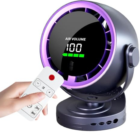 Pequeño Ventilador Con Mando A Distancia - Ventilador De Circulación De Aire Sin Cables Con Pantalla Digital | Refrescador Personal Compacto De Potente Flujo De Aire Para Oficina Camping Hogar Y