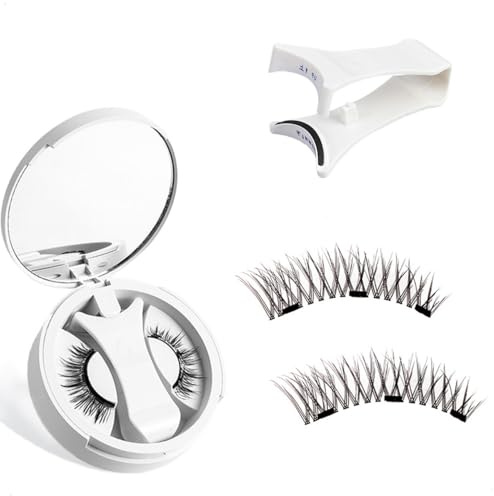 SanKristo Kit Ciglia Magnetiche con Applicatore, Ciglia Magnetiche Riutilizzabili Dall'aspetto Naturale, Senza Bisogno di Colla, Ciglia Finte Comode e Sicure per Donne (Modello K8)