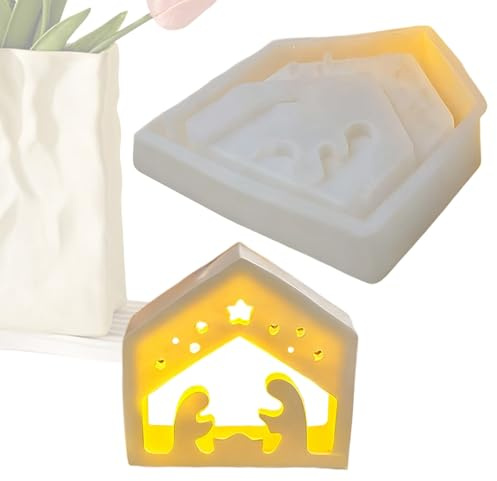 Stampo in silicone per Natività, per candele profumate fatte a mano, in resina, argilla, Halloween, Capodanno