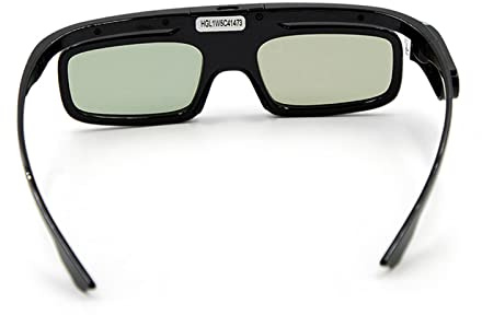 HETHLIF GL1800 Projector 3D Glasses Active Shutter Rechargeable DLP Link Optama Black VR Glasses for All 3D DLP Projectors (Black)