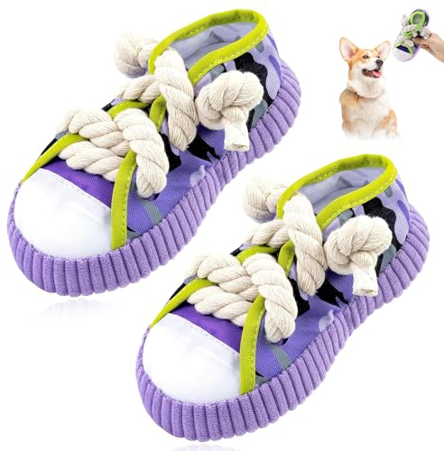CVASNF Welpenspielzeug, 2 Stück Hundespielzeug Quietschend Niedliches Schuhdesign Hundespielzeug für Kleine Hunde und Welpen