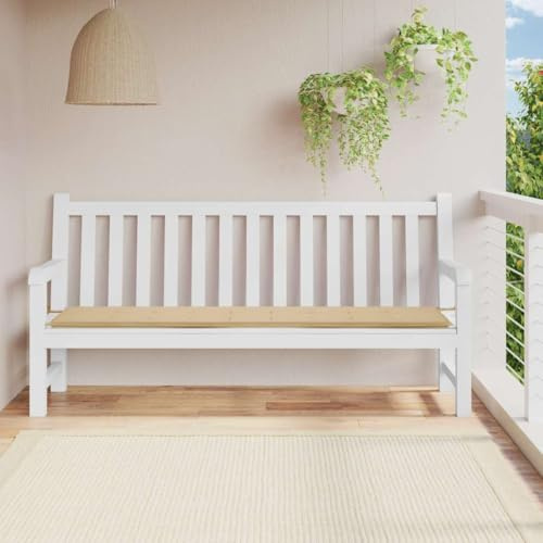 Frdhee Auflagen Hochlehner, Gartenbank-Auflage Beige 200x50x4 cm Oxford-Gewebe für Sitzbank Gartenbank und Paletten Bankkissen Indoor und Outdoorkissen