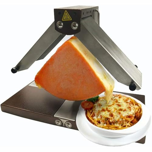 Raclette - Derretidor de queso, parrilla eléctrica de 900 W, doble área de calentamiento, máquina de calentamiento rápido para uso comercial en restaurantes
