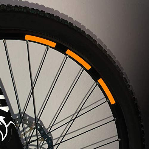 Motoking Fahrrad-Reflektorenaufkleber - 22 Aufkleber im Set - Breite: 10 mm - reflektierende Felgenaufkleber für Mountainbike-, Fahrradfelgen & mehr