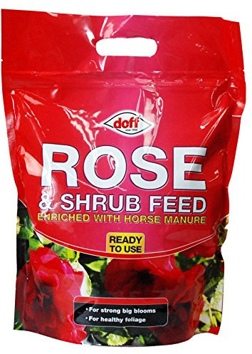 Doff® Rose & Shrub Feed Enriched with Horse Manure Ready to Use Scatter Pellets for healthy Roses, Blooms, Shrubs and Plants - 3KG Resealable Bag