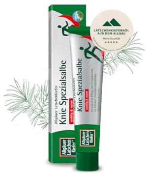 Allgäuer Latschenkiefer Knie Spezialsalbe – Wohltuende Wärme & Pflege mit Panthenol, Allantoin & Latschenkiefernöl - erleichtert Massagen - wärmt strapazierte Körperstellen - 50 ml
