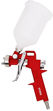 STIER effiziente Farbspritzpistole SP-Basic+, mit 600 ml Fließbecher, Stufenlose Luft- und Mengenregulierung, Farbsprühgerät, Farbsprüher, Spritzpistole für präzises Farbsprühen