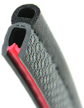 SMI-Dichtungsprofil DO10 für 1-2mm PVC mit Stahleinlage/EPDM Moosgummi selbstklemmend ohne Kleber - Kantenschutz mit Dichtung oben, Kantenschutzdichtprofil für Auto, Kofferraum (10 m)