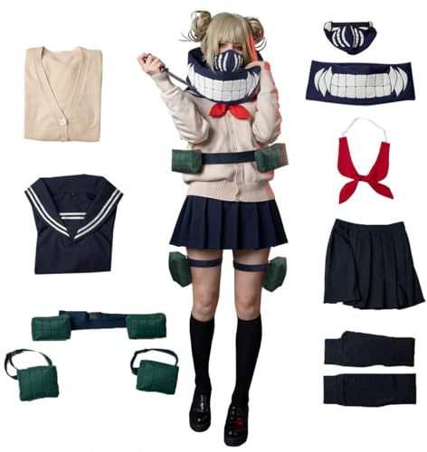 Cosfun Damen Cosplay Kostüm Full Outfits Matrosen Uniform Anzug Upgraded Ver Anime Kostüme, Mehrfarbig, S