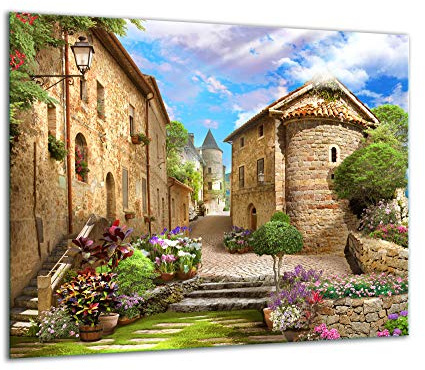 TMK, piastra di copertura per fornelli, 60 x 52 cm, in vetro, per fornelli elettrici, a induzione, paraschizzi