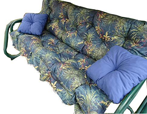 Sitzauflage Für Gartenbank | 4-TLG-Kissenset-Fuer-Schaukel | Auflagen Für Bänke | Gartenbank Auflagen | Auflage für Hollywoodschaukel Gartenbank 175cm (Boreno)