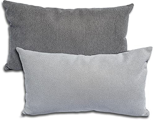 Formalind - 2er Set Sofakissen 50x30cm - 2 Sofakissen mit Füllung und Bezug. Bequeme Couchkissen mit abnehmbaren und waschbaren Bezügen. Weiche Couchkissen im 2er Set. Grau zweifarbig