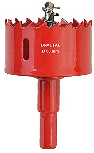 SagaSave 50mm M42 HSS Bimetall-Lochsäge, Lochöffner-Bohrer mit positiven Rechenzähnen für Metall, Holz, Eisen, Aluminium, Trockenbau, Rohr, Kunststoff, Faserplatten