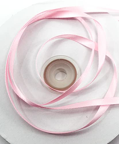 CaPiSo 50m Satinband 6mm DOPPELSEITIG Schleife Dekoband Weihnachten Schleifenband für Geschenkschleife Geschenkband Dekorationsband (Rosa)