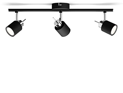Philips Meranti 3-er Deckenspots (35 W), elegante Wandleuchte mit drei flexiblen Spots, GU10 Leuchte ohne Leuchtmittel, schwarz