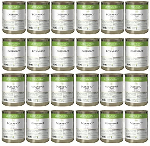 Lebenskraft Dosenbrot, Eiweißbrot, 24 x 450g Dose, lang haltbar, vegan, laktosefrei