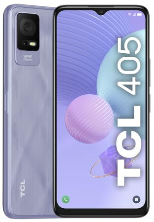 TCL 405 - Smartphone 4G 32GB, 2GB RAM, Display 6.6 HD+, Android 12 Go Edition, Dual Camera da 13 Mp, Batteria 5000 mAh, Dual Sim Lavander Purple [Italia]
