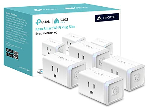 Kasa Matter Smart Plug w/ Energy Monitoring, Compact Design, 15A/1800W Max, Super Easy Setup, Works with Apple Home, Alexa & Google Home, UL Certified, 2.4G Wi-Fi Only, White, KP125M (4-Pack)