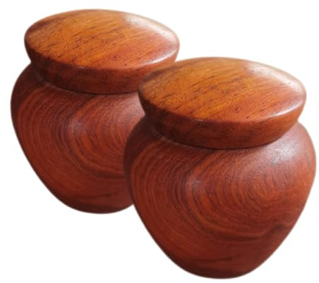 ULTECHNOVO Mini Urnen Aus Holz 2 Stück Kleine Urne Für Asche Menschen Urnen Für Menschliche Asche 2.36 X 2.36 X 1.97 in Handgefertigte Andenken Urne Für Zuhause Haustier-Und Erinnerungsstücke
