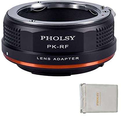 PHOLSY PK-RF Objektivadapter Manueller Fokus Kompatibel mit Pentax K Mount Objektiv auf Canon EOS RF Mount Kameragehäuse, PK auf RF