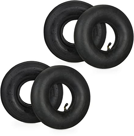 Relaxdays Roue brouette avec Chambre à air, Lot de 2 pneus Rechange 3.00-4 Pouces, pneumatiques, Jusqu’à 125 kg, Noire