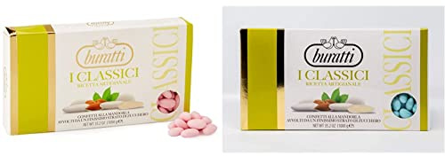 Buratti Confetti alla Mandorla Intera Rosa - 1000 g & alla Mandorla Intera Azzurri - 1000 g