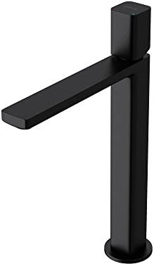 Mai & Mai Waschtischarmatur Schwarz matt 30,9cm Einhebelmischer aus Messing | Wasserhahn Bad, Waschtisch-Einhebelmischer, eckiges Design, DIN-Anschlüsse WAO-7901